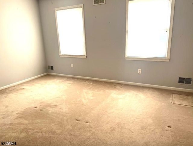 carpeted empty room featuring plenty of natural light