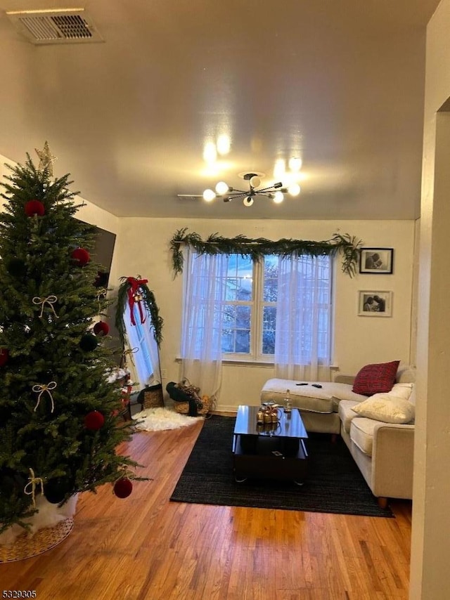 living room featuring hardwood / wood-style floors