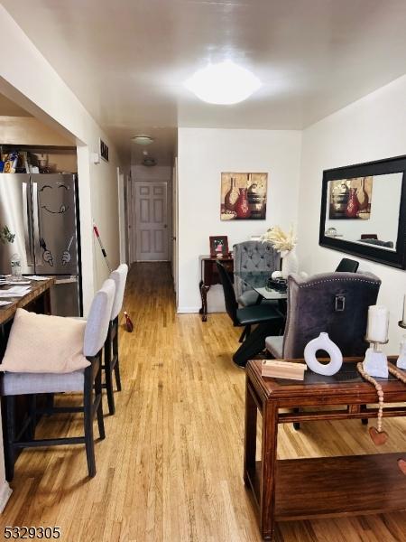 living room featuring light hardwood / wood-style flooring