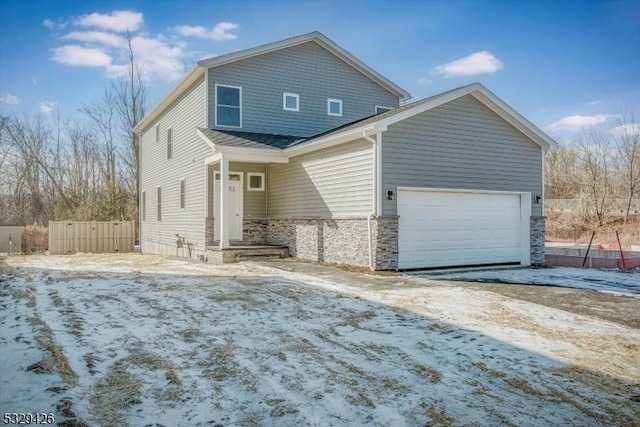 view of front of house featuring a garage