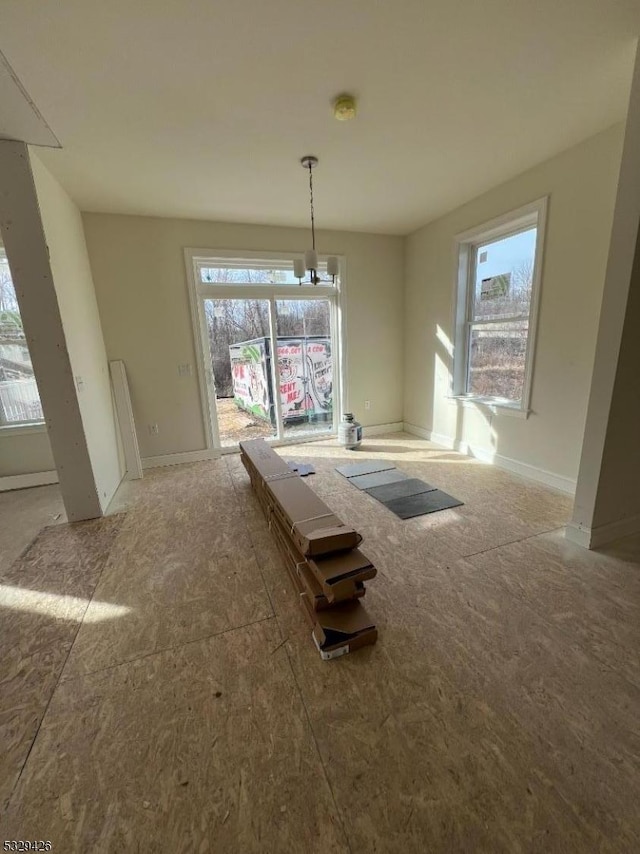 view of unfurnished dining area