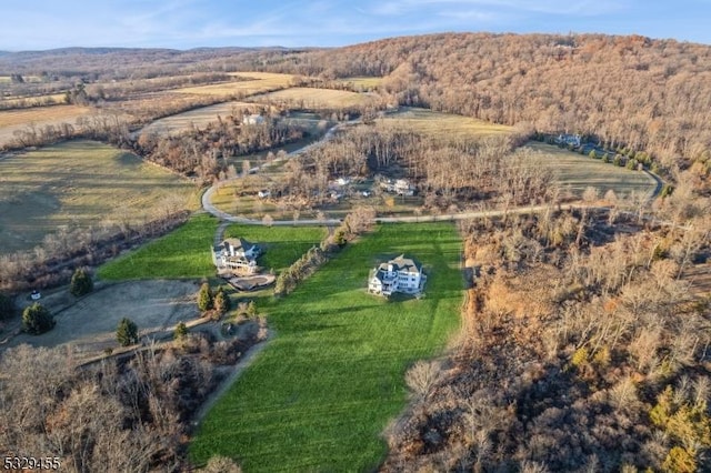 bird's eye view featuring a rural view