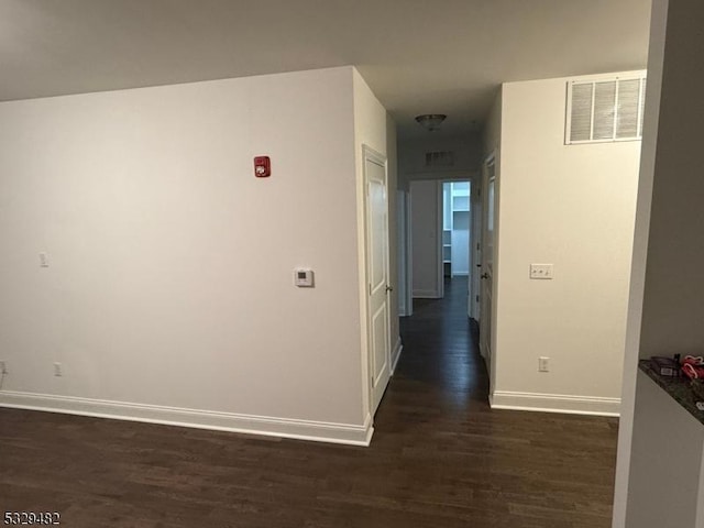 hall featuring dark hardwood / wood-style flooring