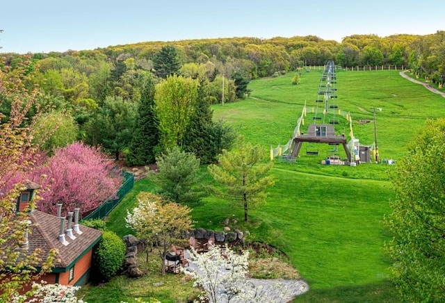 bird's eye view with a rural view