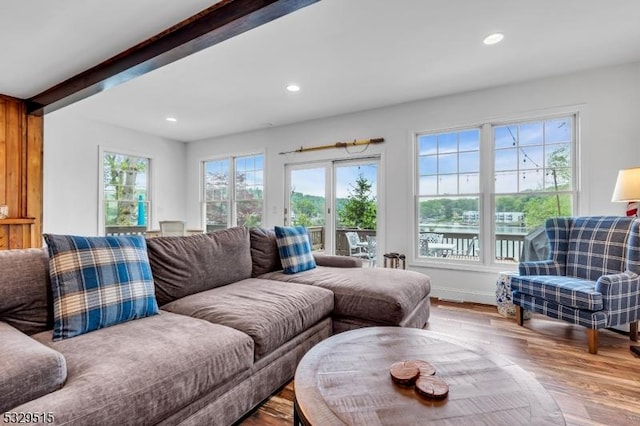 413B Lakeside Blvd, Hopatcong Boro, NJ 07843 - living area with wood finished floors, recessed lighting, and baseboards
