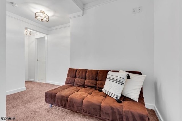 413B Lakeside Blvd, Hopatcong Boro, NJ 07843 - living area with carpet floors, ornamental molding, and baseboards