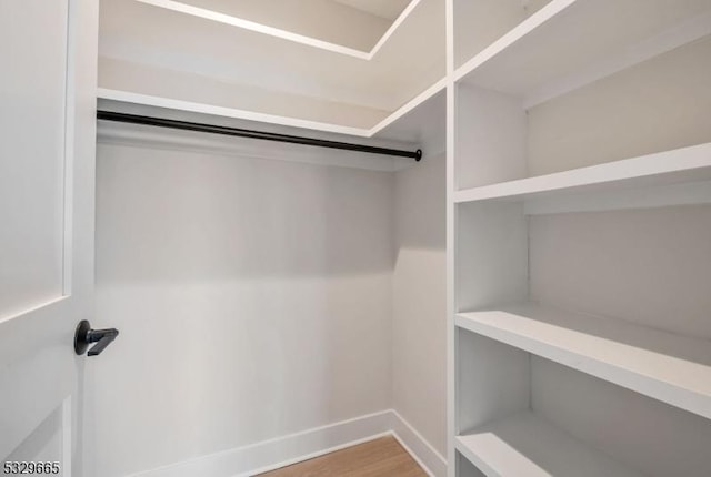 spacious closet with wood finished floors