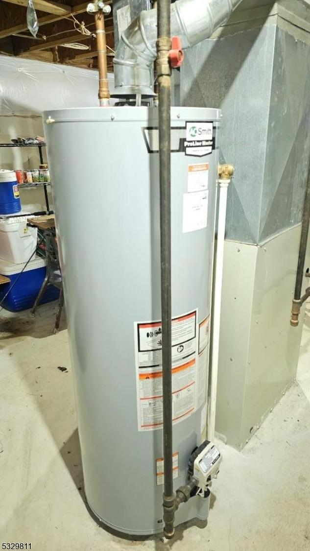 utility room with gas water heater