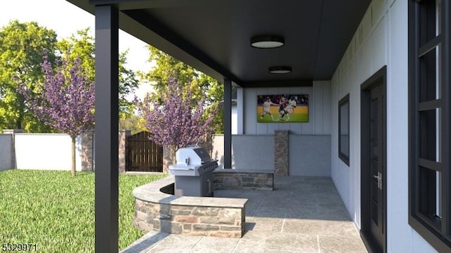 136-2 Mount Harmony Rd, Bernardsville Boro, NJ 07924 - view of patio / terrace featuring area for grilling and fence