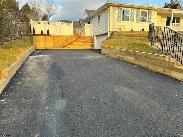 exterior space featuring a garage