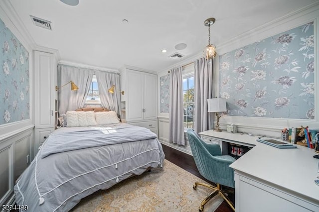 bedroom featuring ornamental molding