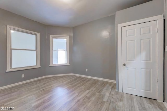 empty room featuring light hardwood / wood-style floors