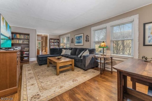 living room featuring hardwood / wood-style flooring