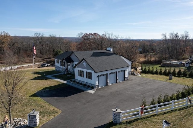 aerial view with a rural view