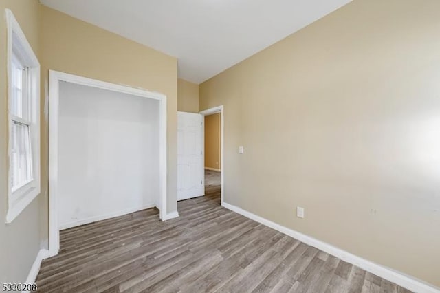 unfurnished bedroom featuring light hardwood / wood-style flooring