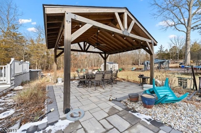 view of patio featuring a gazebo