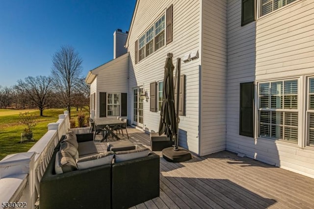 deck featuring an outdoor hangout area