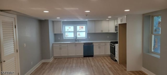 kitchen with white cabinets, backsplash, stainless steel appliances, and sink