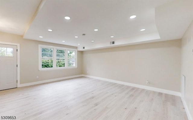 interior space with light hardwood / wood-style flooring