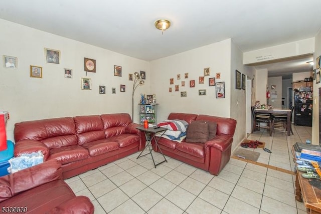 view of tiled living room