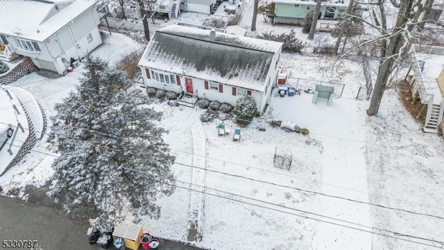 view of snowy aerial view