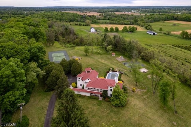 drone / aerial view featuring a rural view