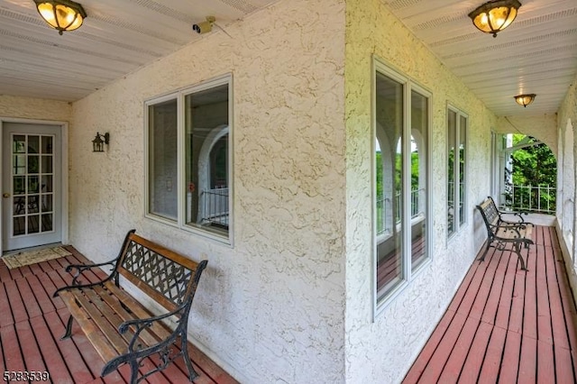 deck featuring a porch