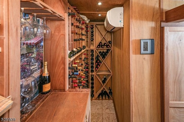 wine cellar with an AC wall unit