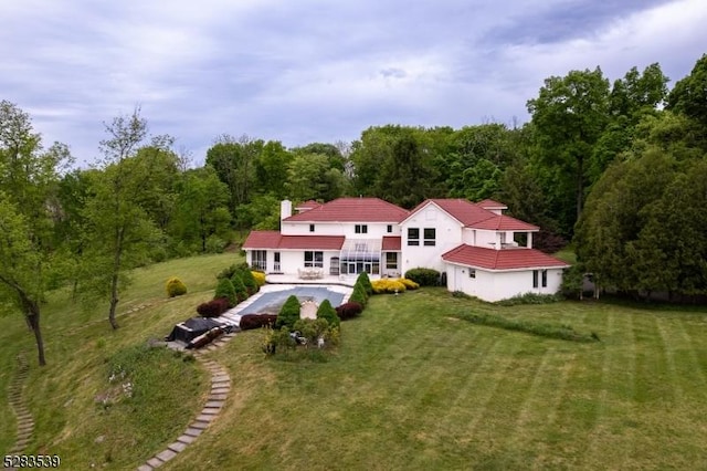 birds eye view of property