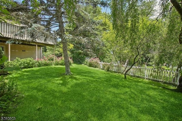 view of yard with a deck