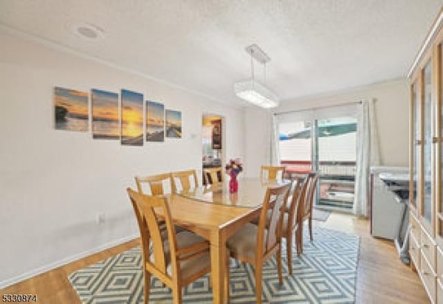 dining area with light hardwood / wood-style flooring