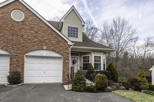 view of front facade with a garage