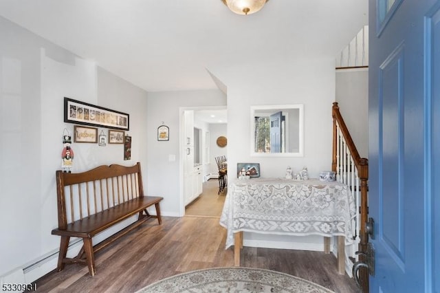 bedroom with hardwood / wood-style floors