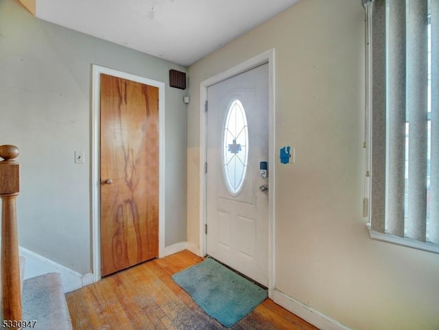 foyer featuring light wood-type flooring