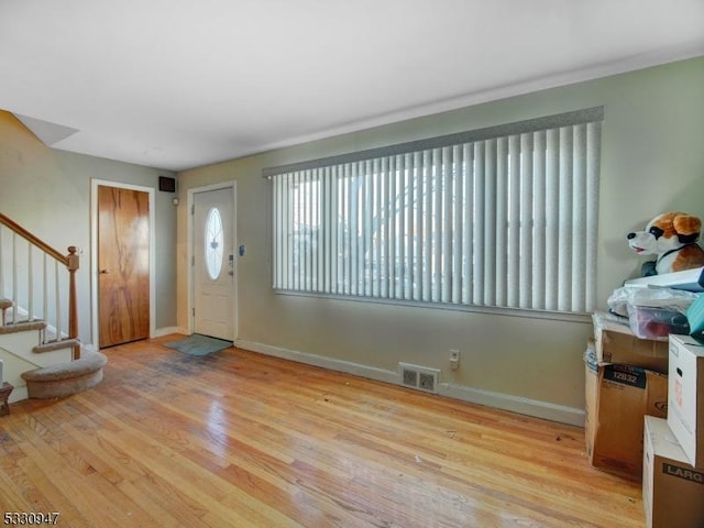 foyer featuring light hardwood / wood-style floors