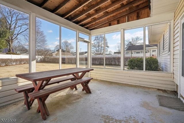 view of unfurnished sunroom