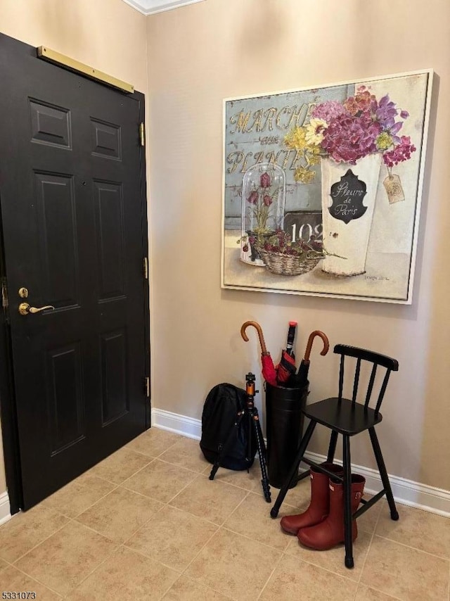 view of tiled foyer