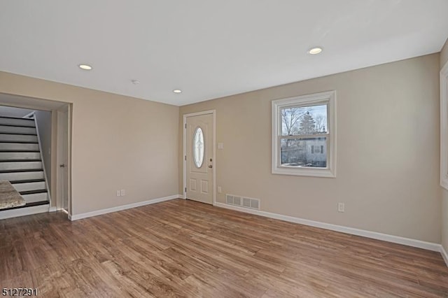 foyer featuring light hardwood / wood-style floors