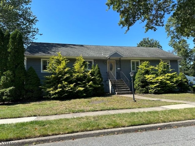 view of front of house with a front lawn