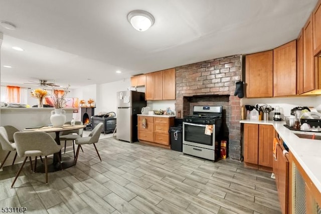 kitchen with sink and appliances with stainless steel finishes