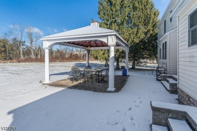 view of patio featuring a gazebo