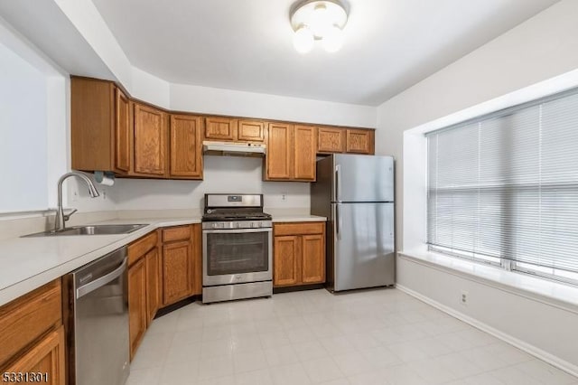 kitchen featuring sink and appliances with stainless steel finishes