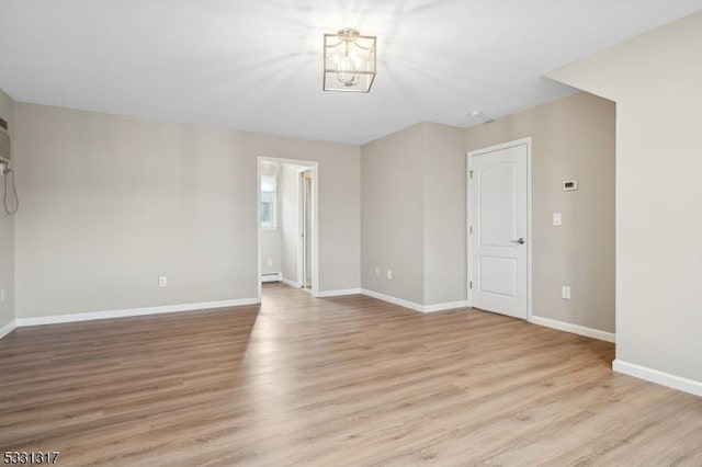 empty room featuring light wood-type flooring