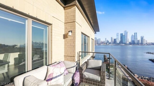 balcony with a water view