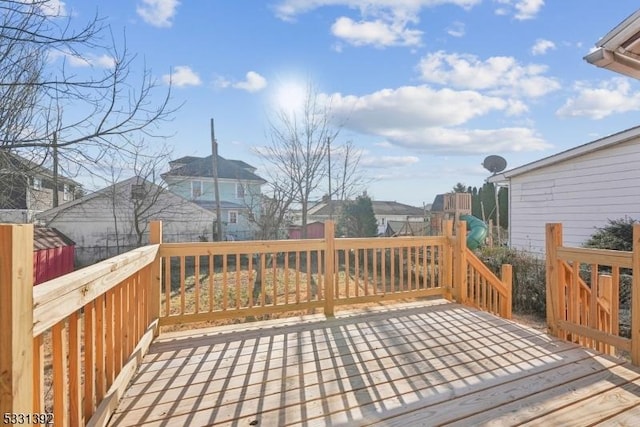 deck featuring a playground