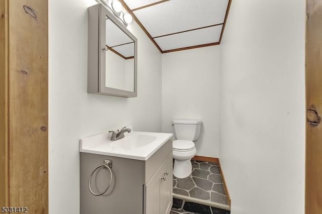 half bath with toilet and vanity