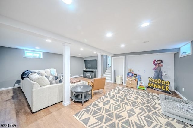 living room featuring hardwood / wood-style floors