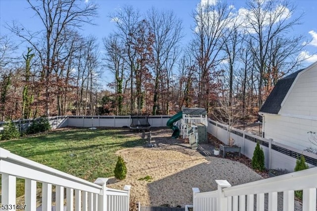 view of yard featuring a playground