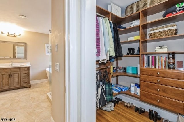 walk in closet with sink