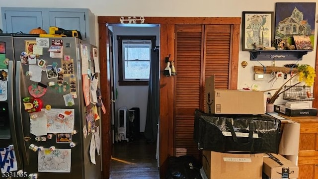 kitchen featuring stainless steel fridge